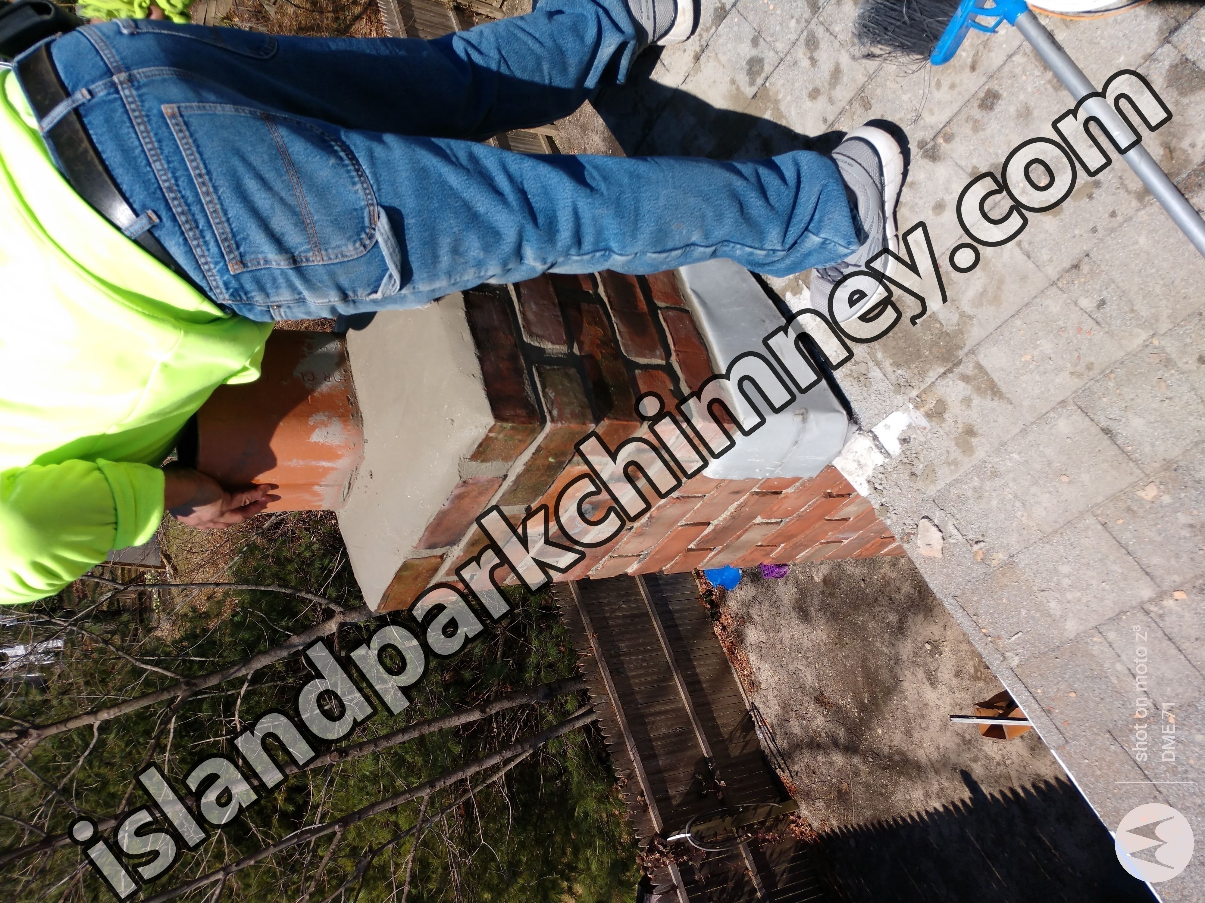 Cracked chimney professionally repaired in Island Park, NY